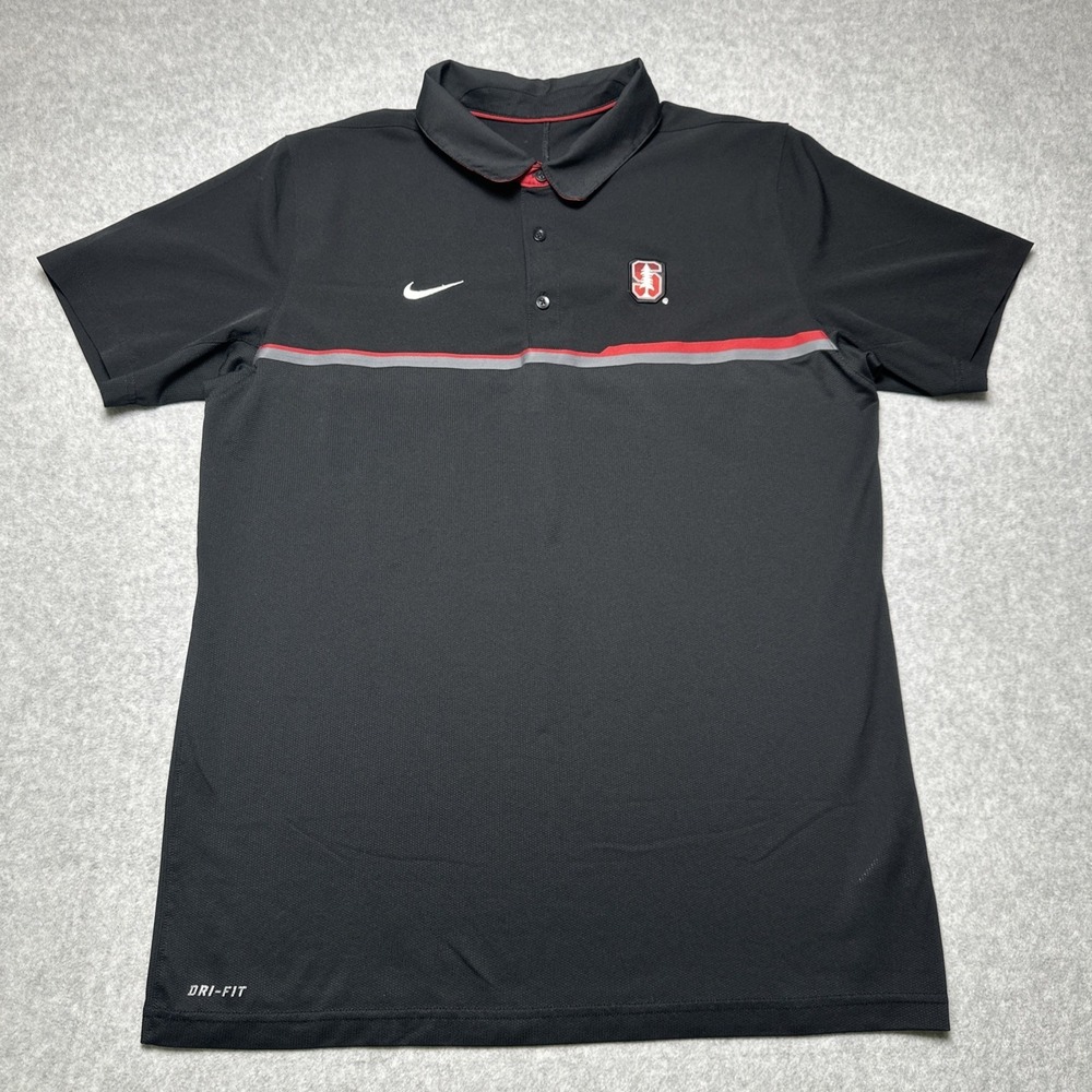 Nike Black Stanford Cardinal Elite Coaches Sideline Performance Polo Men's Large